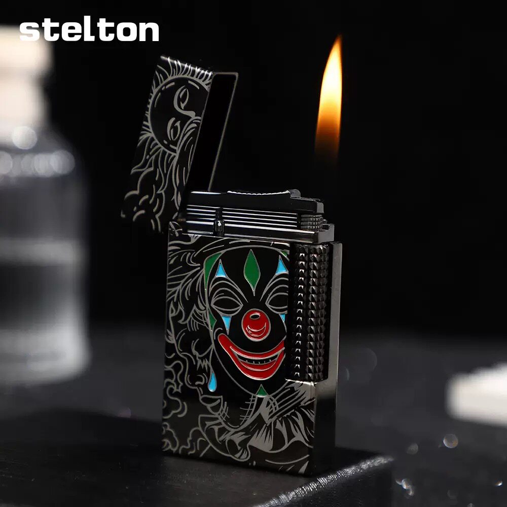 stelton斯特腾朗声打火机充气纯铜侧滑砂轮面具人生高端个性礼品