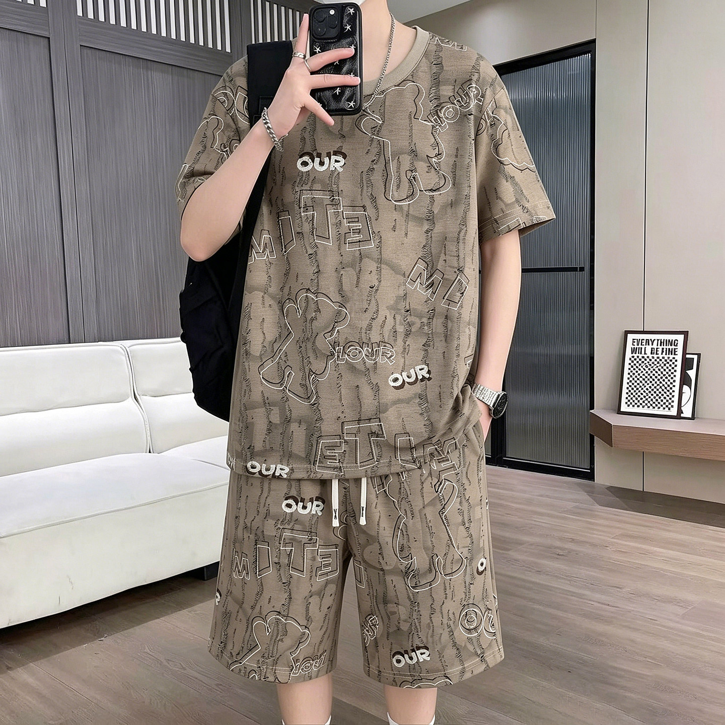 高级感睡衣男款夏季短袖2026新款舒适透气休闲套装夏天男士家居服图片