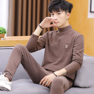 秋冬季男士德绒防寒保暖内衣套装