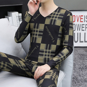 防寒发热秋衣秋裤 德绒保暖内衣男士 秋冬季 双面无痕贴身打底衫 套装