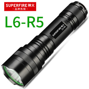 R5强光手电筒26650可充电式 神火L6 LED工地施工户外远射探照灯8W