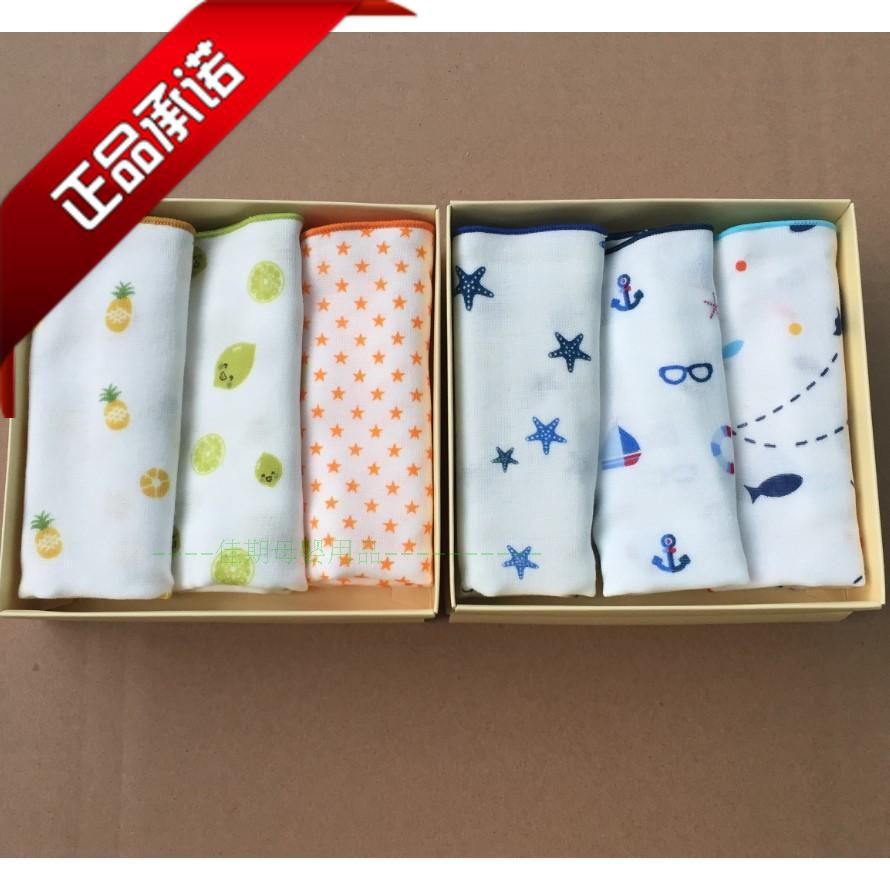 全棉时代 纯棉纱布手帕 婴儿用品新生儿宝宝口水巾洗脸巾毛巾 3条