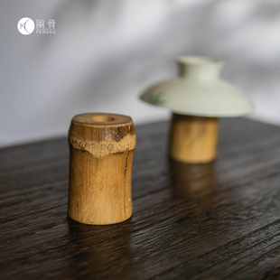 【福利宠粉】天然老竹竹节盖置 壶盖茶托茶宠摆件可手中盘玩