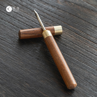实木花梨木茶针茶道配件 普洱茶针撬茶工具 通紫砂壶茶渣方便收纳