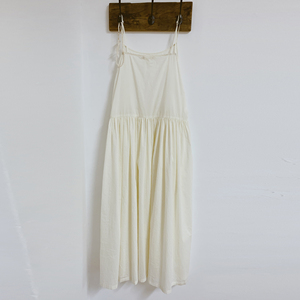 mani森日快乐棉内搭长款吊带裙夏秋季文艺纯色宽松长裙打底裙子