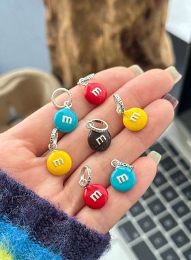 未晚纯银女巧克力豆吊坠项链