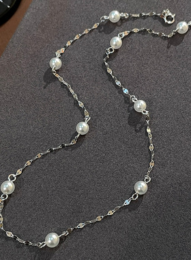 S925纯银珍珠满天星锁骨链不掉色