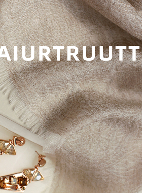 AiurtRuutti意式老钱风歌剧院提花 纯山羊绒春夏披肩外搭防晒围巾