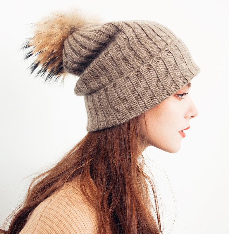 AiurtRuu*意式纯羊绒针织包头帽 狐狸毛球便帽冷帽子休闲运动皮草,服饰配件/皮带/帽子/围巾,帽子,淘宝优惠券,粉丝福利购,淘宝优惠卷