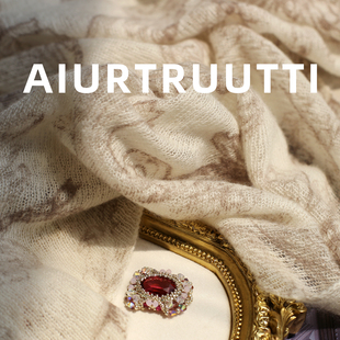 AiurtRuutti意式古典爱神降临复古 纯羊绒围巾外搭披肩防晒空调