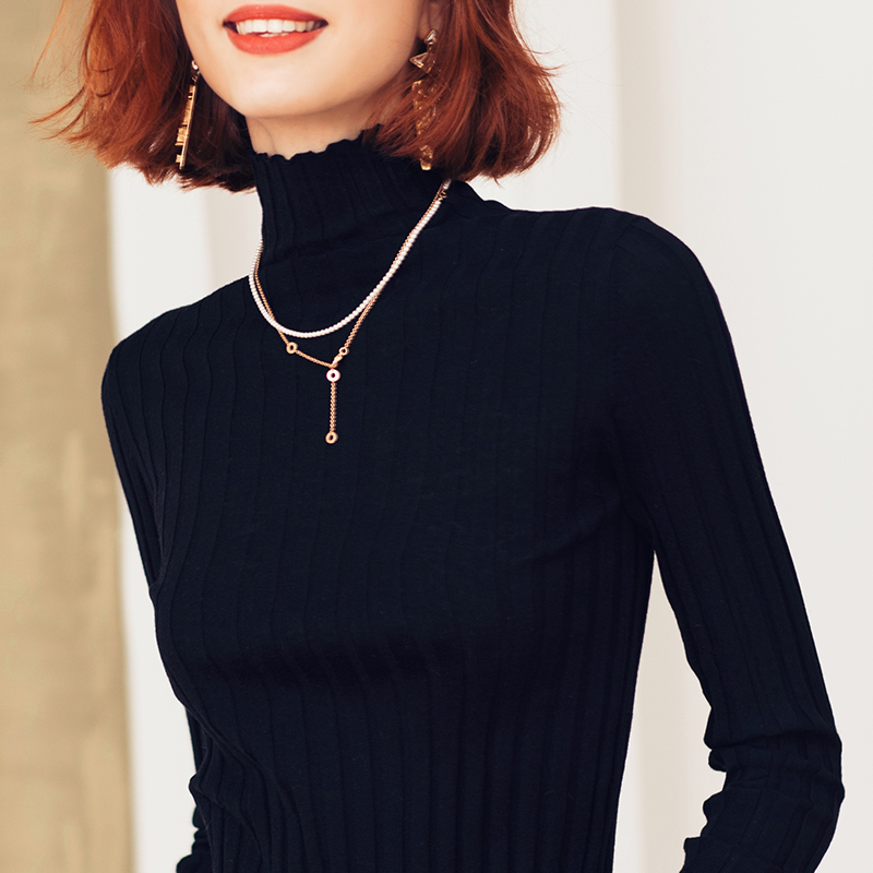 轻奢显瘦纸片人超细羊毛高领时髦