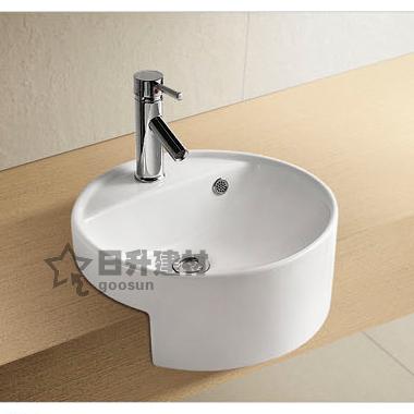 圆形台盆 半挂盆 艺术盆 面盆 半嵌入式半挂盆 台上盆 洗手盆