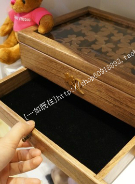 首饰盒实木复古双层大容量收纳中式小型精致黄金珠宝盒饰品盒
