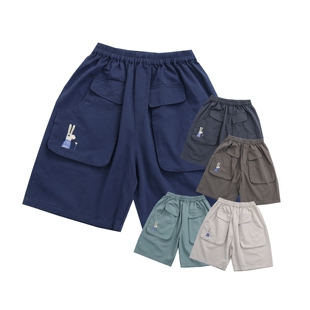 五分裤 日单2025年新款 裤 女百搭显瘦工装 大口袋 松紧腰宽松休闲裤