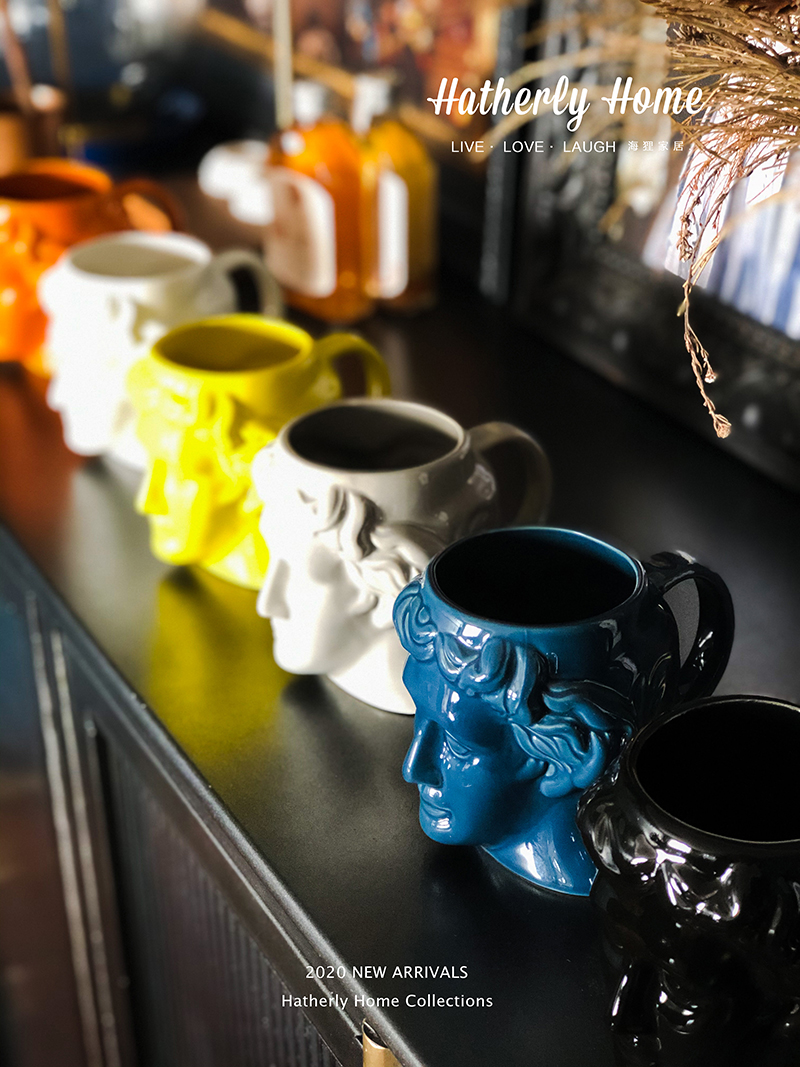 西班牙复古希腊民宿陶瓷马克杯