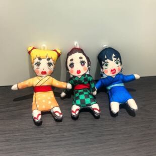 鬼灭之刃乳鼠干抽象玩偶花街三小只炭治郎善逸伊之助周边内置骨架