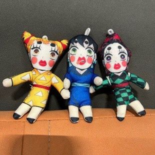 鬼灭之刃三小只棉花娃娃善逸碳治郎伊之助丑娃玩偶公仔小红书同款