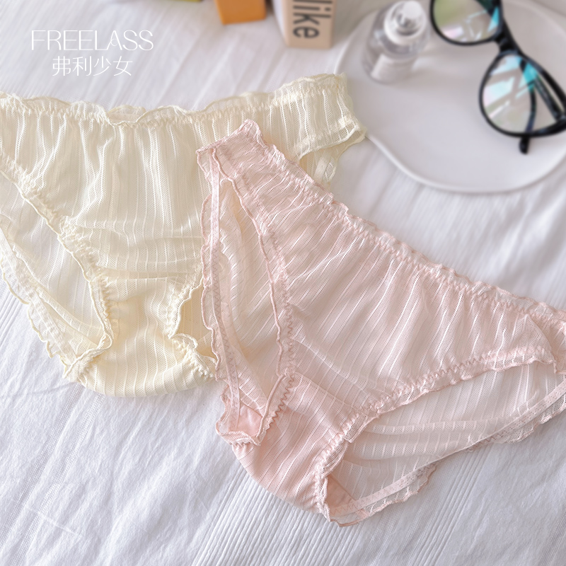 弗利少女蕾丝三角裤轻薄透气内裤