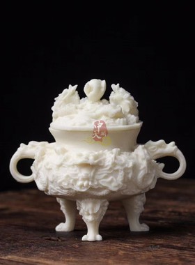 九龙香炉象牙果香薰供奉中式