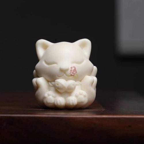 象牙果九尾狐狸手把件