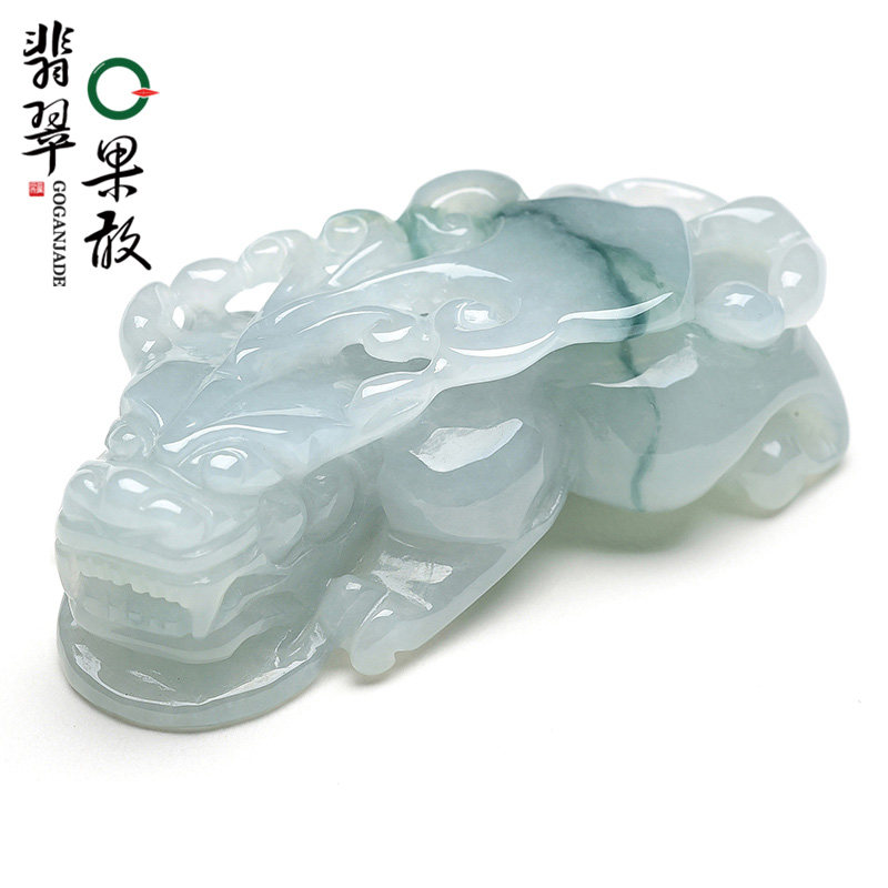 st5696果敢翡翠 飘花翡翠貔貅吊坠玉貔貅挂件玉石貔貅玉坠