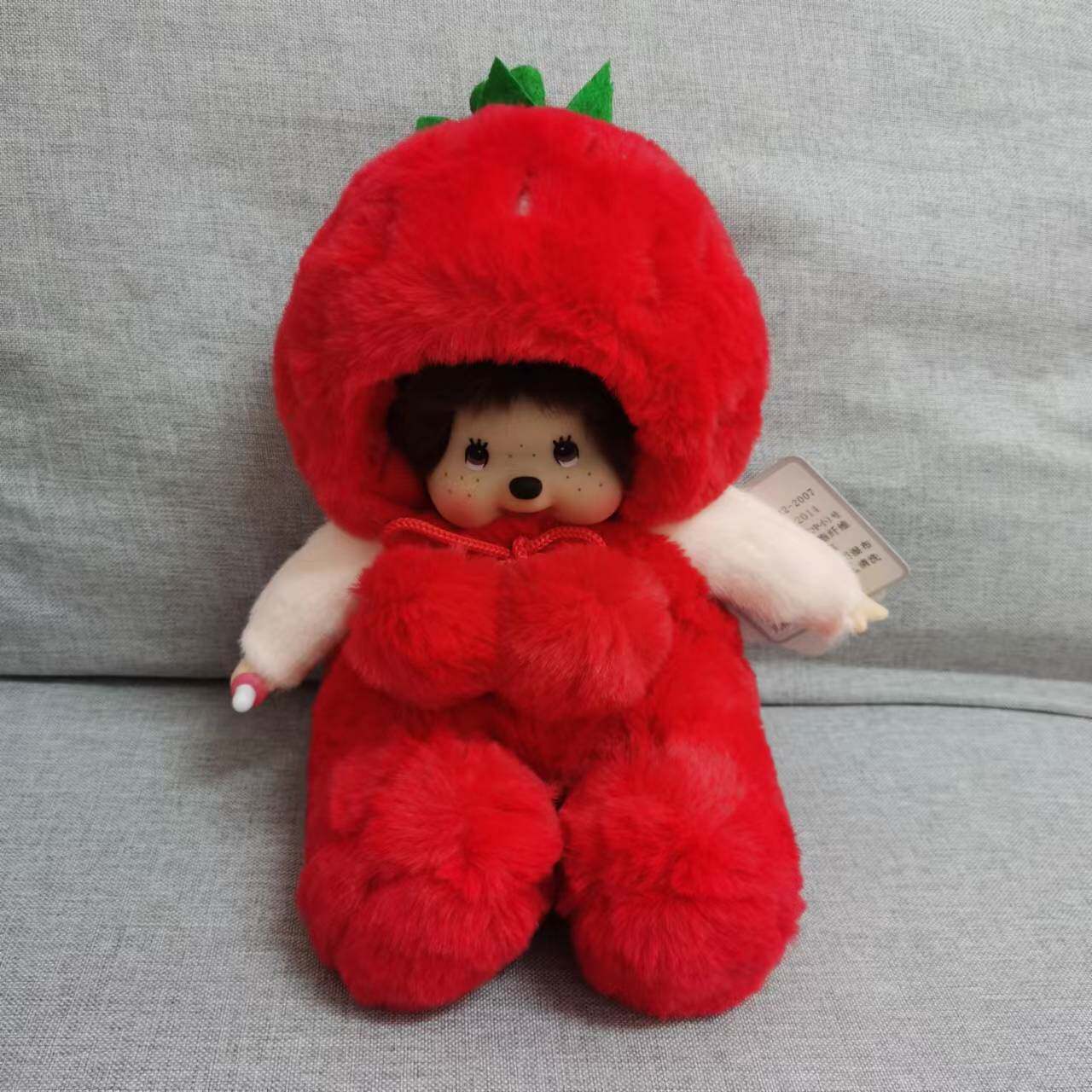 可爱蒙奇奇草莓款家居摆件玩偶毛绒玩具公仔婚礼娃娃儿童情侣礼物