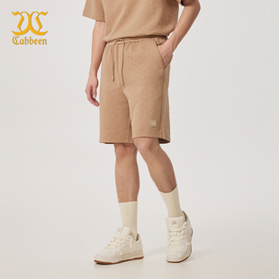 宽松休闲裤 男夏季 纯色高级 卡宾迷宫肌理运动短裤 商场同款