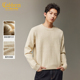 几何肌理提花 长袖 卡宾高级圆领毛衣男装 新款 针织毛衫 春季