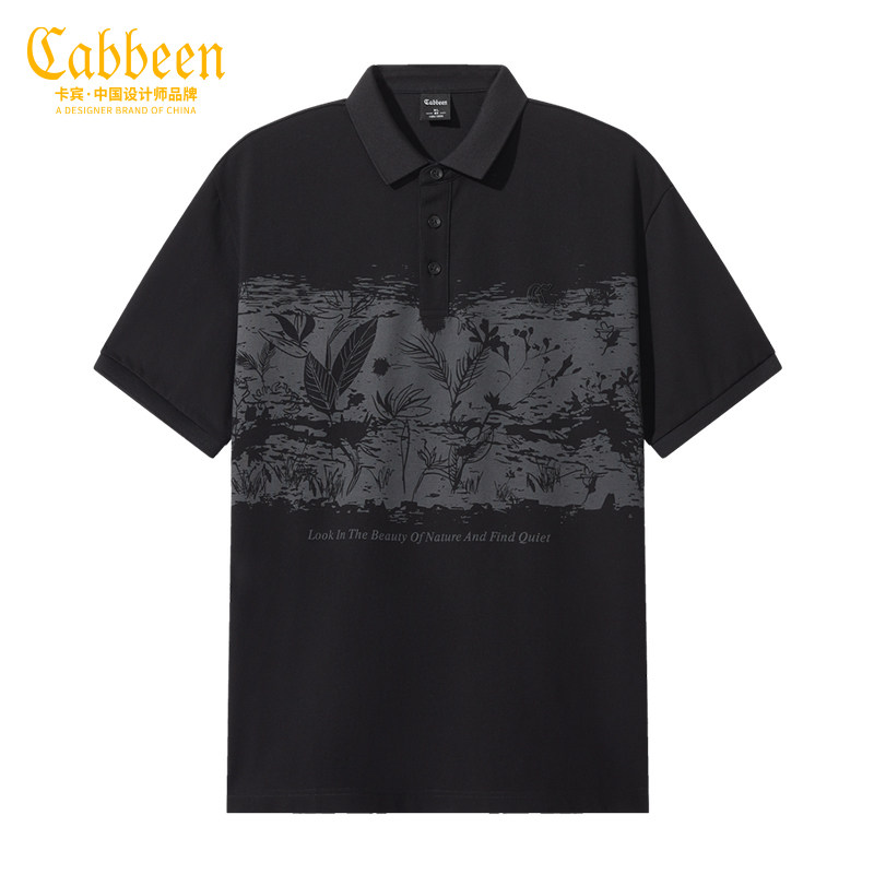 官方正品高级印花艺术图案Polo衫夏季新款短袖男休闲上衣T恤