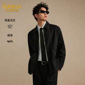 撞色压线 美式 卡宾宽松落肩翻领夹克男装 新款 复古外套 2026春季