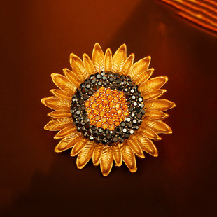 一举夺魁镶钻向日葵胸针高档太阳花花朵别针气质植物胸花西装配饰
