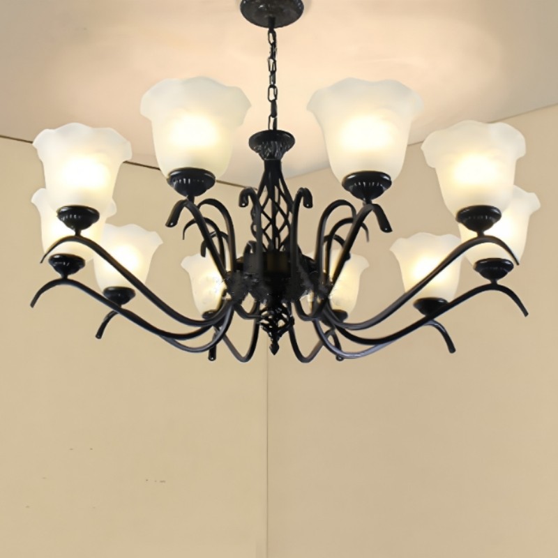 欧式简约铁艺美式复古高温烤漆客餐厅卧室书房玄关过道吸顶吊灯LY