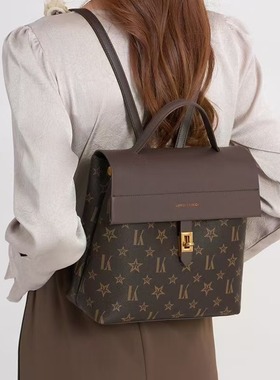 SENTIENT裸包说 LK大牌专柜2025新款复古印花 单肩斜跨双肩包