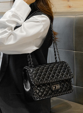 SENTIENT裸包说包包2024新款高级感真皮链条包小香风轻奢斜跨包女