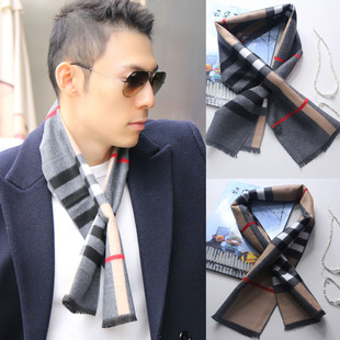 男士商务交叉小围巾薄款轻薄小围脖韩版短围巾护颈防衣领脏丝巾潮