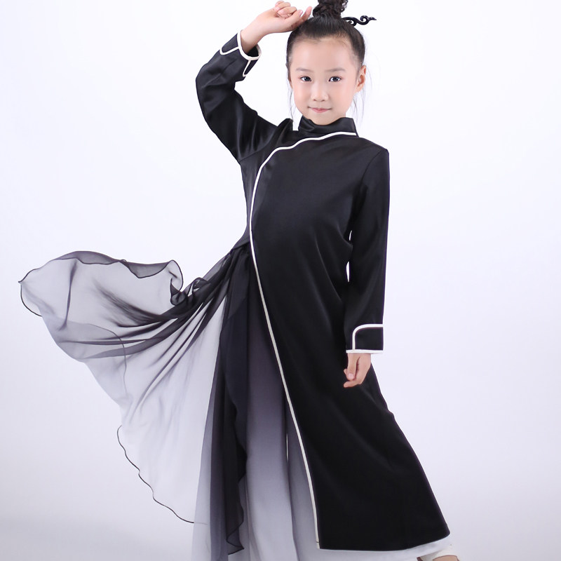 儿童汉服复古唐装女表演服中国风民族中式儿童演出服女童古装儒服