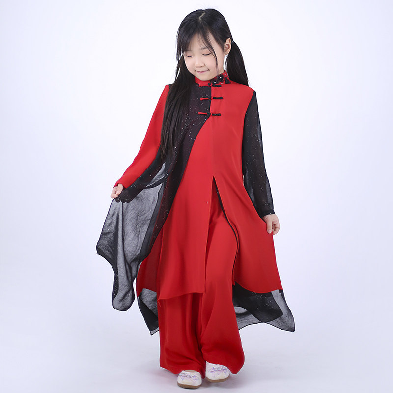 儿童汉服复古唐装男女童表演服中国风民族中式儿童演出服古装儒服