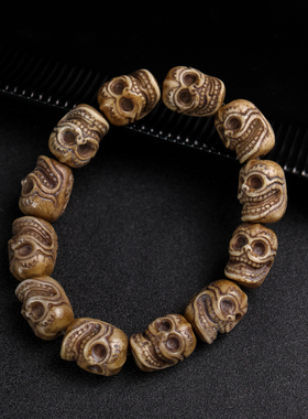 西藏手串骆驼骨天然老料手工雕刻藏式骨头男女款阿呆手链饰品文玩