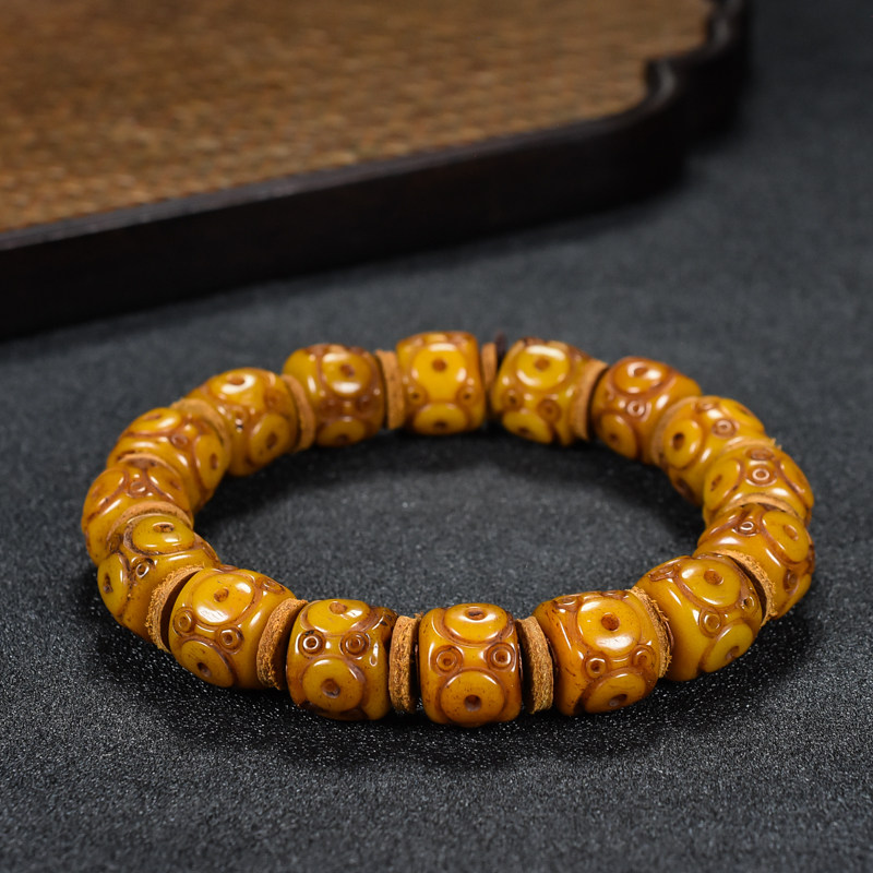 藏式天然牦牛骨手串老料西藏骨头手链女男款高端文玩佛珠盘玩手钏