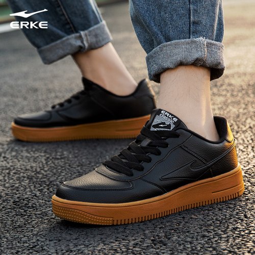 鸿星尔克板鞋运动鞋冬季皮面保暖