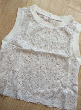 夏特外贸原单蕾丝波浪边套头拉锁纯色修身上衣短裙套装cocodeal