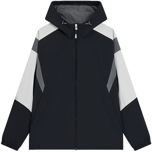 特步运动风衣男士秋季新款户外运动外套休闲连帽夹克976329150287