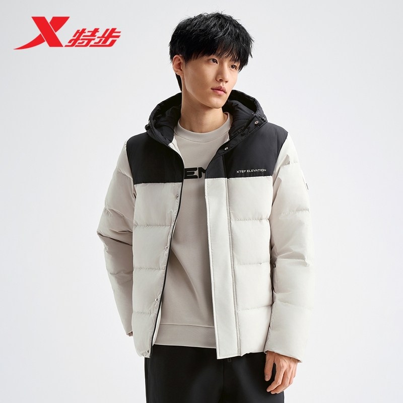 特步羽绒服男士新款冬季时尚保暖男装防风运动外套976429190390