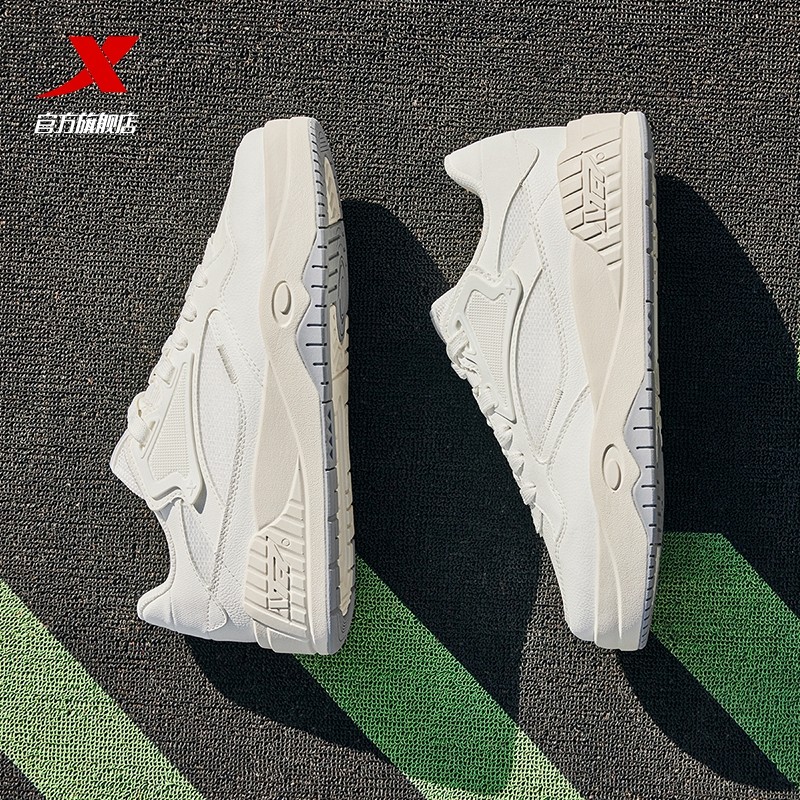 特步皓白2|板鞋情侣休闲鞋2025夏季透气网面女鞋子运动鞋百搭男鞋,运动鞋new,板鞋,淘宝优惠券,粉丝福利购,淘宝优惠卷