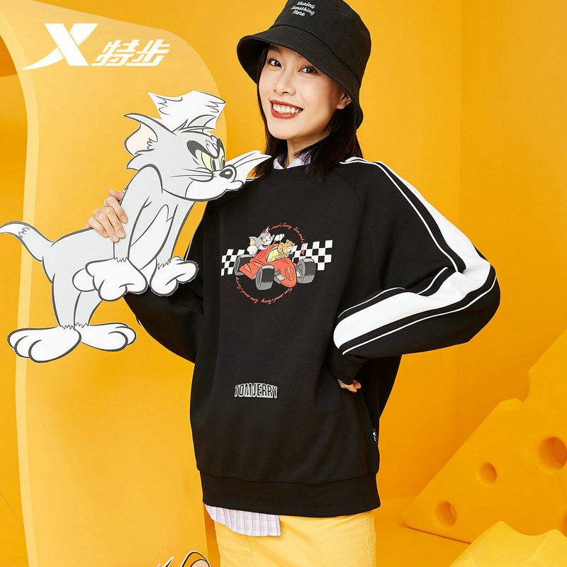 特步猫和老鼠联名款男女卫衣2021秋季新款潮宽松情侣装运动套头衫|ruв категории спортивный костюм/досуг одежды, спортивный свитер/свитер - от Buy2taobao.com для оказания профессиональной услуги покупки агента Taobao