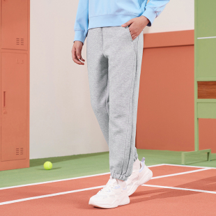 运动裤 特步运动长裤 撞色宽松休闲女裤 新款 976128630006 女2026夏季