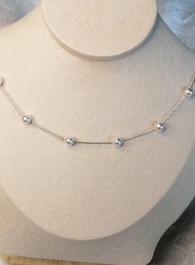 钛钢不掉色施家珍珠满天星项链