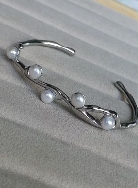 天然珍珠通体钛钢手饰不掉色