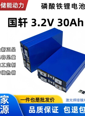 国轩磷酸铁锂电芯3.2V30AH52安大单体容量电动车储能路灯动力电池