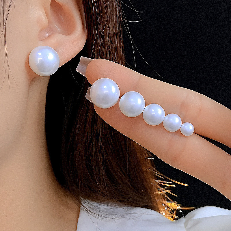 小众设计高亮珍珠耳钉女简约养耳